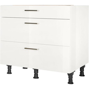 nobilia® Unterschrank Flash, vormontiert, mit höhenverstellbaren Sockelfüßen, in den Breiten 30, 45, 60 und 90 cm, mit Schubkasten und Auszügen