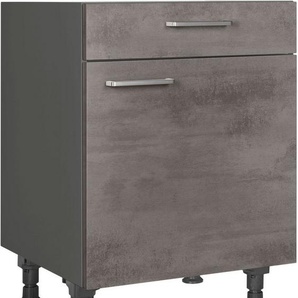 nobilia® Unterschrank Riva, Ausrichtung wählbar, vormontiert, in den Breiten 30, 45 und 60 cm Breite, mit höhenverstellbaren Sockelfüßen, vormontiert
