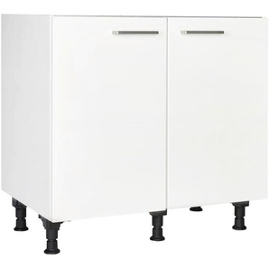 Nobilia Spülenunterschrank Touch, Weiß, Metall, einzeln stellbar, 90x87x56 cm, Blauer Engel, Pefc, Goldenes M, Made in Germany, DGM-Klimapakt,