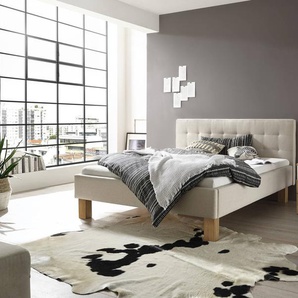 Hasena Polsterbett Noemi, Farbe: Eiche bright, geölt, Bezugsfarbe: Pepe beige, verschiedene Größen