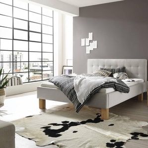 Hasena Polsterbett Noemi, Farbe: Eiche bright, geölt, Bezugsfarbe: Pepe grey, verschiedene Größen