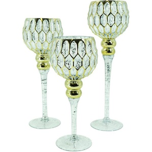 NOOR LIVING Kerzenhalter Cordoba, Weihnachtsdeko (Set, 3 St), aus Glas