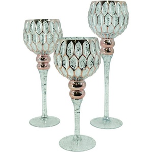 NOOR LIVING Kerzenhalter Cordoba, Weihnachtsdeko (Set, 3 St), aus Glas