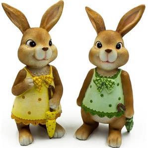 NOOR LIVING Osterhase Osterdekoration Hase, Hasenpaar (Set, 2 St), Hasen Junge & Hasen Mädchen, Ostern