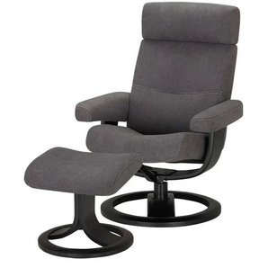 Nordic Life Sessel-Hocker-Set INC83 - grau - Materialmix | Möbel Kraft