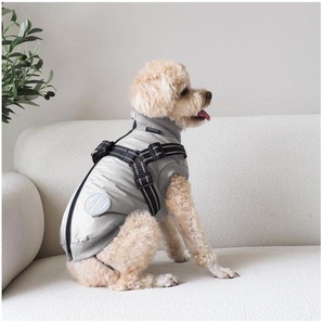 Nordic Paws - Dogcoat Thor with harness - Light Grey - 40 cm