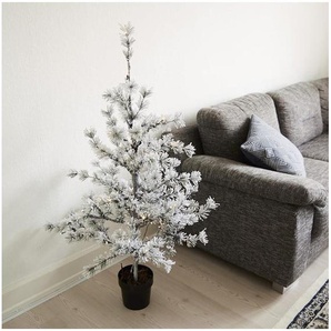 NORDIC WINTER Artificial larch tree in pot 120 cm wsnow and lights
