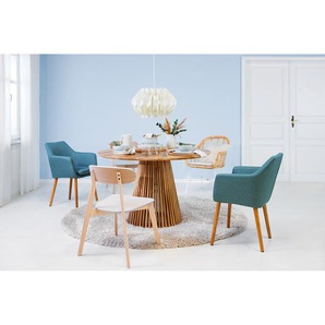 Norrwood Esstisch Jeanette Massivholz Teakholz Rund Ø 120 cm Skandi