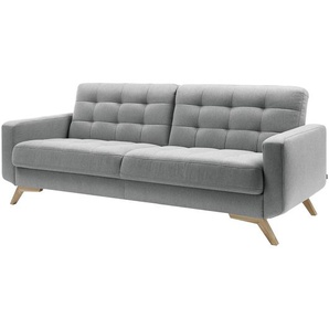 Norrwood Schlafsofa Somoto Hellgrau Microfaser 222x87x89 cm mit Schlaffunktion