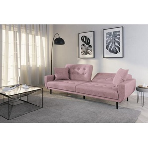 Schlafsofa Pink/Mauve Samt Ravi 217 x 83 x 90cm Modern