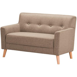 Norrwood Sofa Bette I 2-Sitzer Cappuccino Webstoff 130x82x80 cm