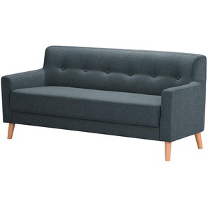Norrwood Sofa Bette I 3-Sitzer Blau Webstoff 180x82x80 cm