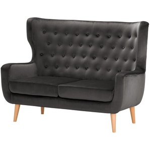 Norrwood Sofa Boyka I 2-Sitzer Grau Samt 144x88x105 cm
