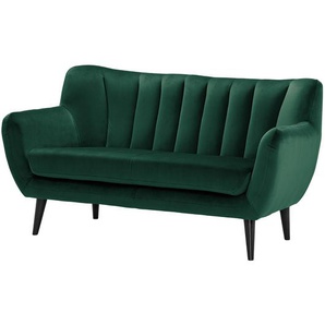 Sofa Polva I 2-Sitzer Grün/Antikgrün Samt Ravi 155 x 82 x 81cm Skandi