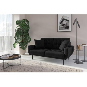 Norrwood Sofa Vaise I 2-Sitzer Schwarz Samt 154x83x90 cm