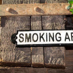 Nostalgisches Schild Smoking Area aus Gusseisen