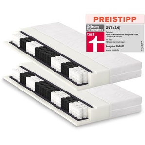 Ausa Set 90 x 200cm Kern: Tonnentaschenfederkern Bezug: Doppeltuch aus Polyester Weiß