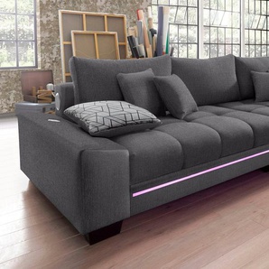 Mr. Couch Big-Sofa Nikita, wahlweise mit Kaltschaum (140kg Belastung/Sitz), mit RGB-Beleuchtung