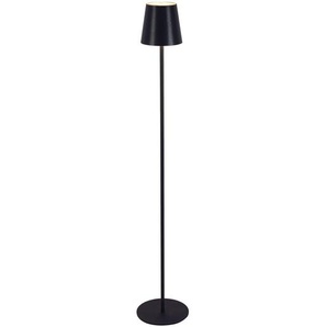 Novel Akku-Stehleuchte Lauderdale, Schwarz, Metall, Kunststoff, Uni,Uni, 130 cm, Touch-Schalter (on/off), einfach zu transportieren, Lampen &