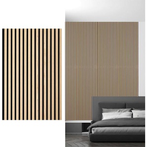 Novel Akustikpaneel Eiche hell Sonido Elements, Eiche, Eiche Bianco, Holz, Kunststoff, Holzwerkstoff, Eiche, furniert, Holz, 56x120x1.8 cm, FSC Mix,