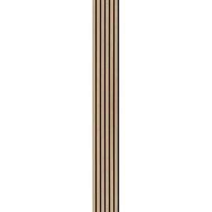 Novel Akustikpaneel Eiche hellbraun acous Comfort, Hellbraun, Kunststoff, Holzwerkstoff, 30x1.1x250 cm, Fsc, Tapeten & Wandverkleidungen,