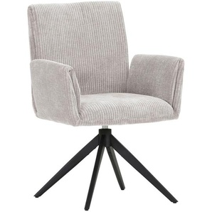 Novel Armlehnstuhl, Beige, Textil, Drehkreuz, 65x90x60 cm, Sitzfläche 360° drehbar, automatische Rückholfunktion, Stoffauswahl, Esszimmer, Stühle,