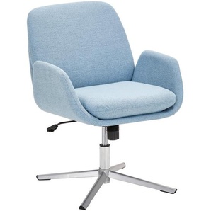 Novel Armlehnstuhl, Blau, Metall, Textil, Füllung: Schaumstoff, Drehkreuz, 60x77-84x66 cm, Stoffauswahl, Sitzfläche 360° drehbar, Esszimmer, Stühle, Esszimmerstühle, Armlehnenstühle