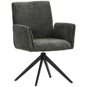 Novel Armlehnstuhl, Grün, Textil, Drehkreuz, 65x90x60 cm, Stoffauswahl, Sitzfläche 360° drehbar, automatische Rückholfunktion, Esszimmer, Stühle,