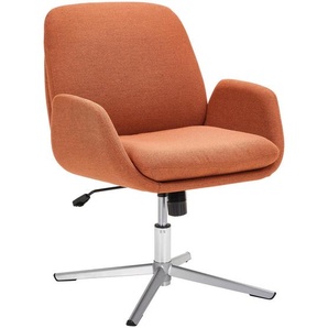 Novel Armlehnstuhl, Orange, Metall, Textil, Füllung: Schaumstoff, Drehkreuz, 60x77-84x66 cm, Stoffauswahl, Sitzfläche 360° drehbar, Esszimmer, Stühle, Esszimmerstühle, Armlehnenstühle
