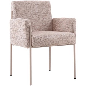 Novel Armlehnstuhl, Rosa, Metall, Textil, Rundrohr, 62x86x63 cm, Bsci, Stoffauswahl, Esszimmer, Stühle, Esszimmerstühle, Armlehnenstühle