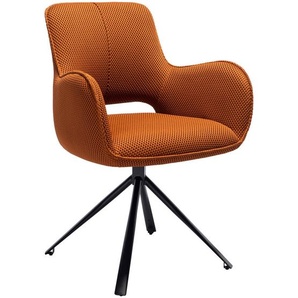 Novel Armlehnstuhl, Rost, Metall, Textil, Drehkreuz, 61x85x61 cm, Sitzfläche 180° drehbar, Esszimmer, Stühle, Esszimmerstühle, Armlehnenstühle