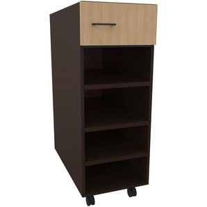Novel Aufbewahrungsregal , Braun, Schwarz, Eiche , Holzwerkstoff , 3 Fächer , 50x50x50 cm , Beimöbel erhältlich , Ordnen & Aufbewahren, Aufbewahrungsboxen