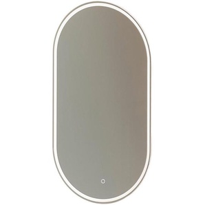 Novel Badezimmerspiegel Nv.021, Silber, Glas, oval, 50x90x3.1 cm, Goldenes M, beheizbar, Badezimmer, Badezimmerspiegel, Beleuchtete Spiegel