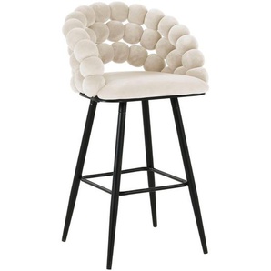 Novel Barhocker, Beige, Metall, Textil, Rundrohr, 57x104x55 cm, Stoffauswahl, Esszimmer, Barmöbel, Barhocker