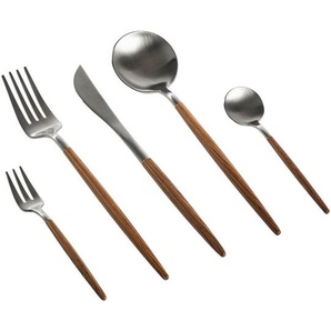 Novel Besteckset, Akazie, Edelstahl, Metall, 30-teilig, Lfgb, rostfrei, lebensmittelecht, Essen & Trinken, Besteck, Besteck-Sets