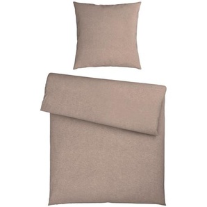 Novel Bettwäsche Flanell, Taupe, Textil, Uni, 135x200 cm, Textiles Vertrauen - Oeko-Tex®, Schlaftextilien, Bettwäsche, Bettwäsche, Flanell-Bettwäsche
