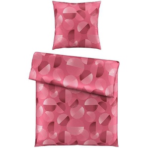 Novel Bettwäsche, Mauve, Textil, Kreise, 155 cm, Grüner Punkt, Hohenstein, Oeko-Tex® Standard 100, atmungsaktiv, hautfreundlich, schadstoffgeprüft, 100% feinster Baumwollsatin mit Seiden-Finish, weiche und anschmiegsame Oberfläche, edel glänzend,
