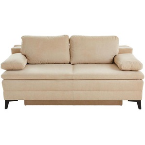 Novel Boxspringsofa Charlize, Beige, Textil, 2-Sitzer, 200x100x108 cm, Stoffauswahl, Wohnzimmer, Sofas & Couches, Schlafsofas, Schlafsofas mit