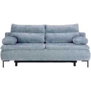 Novel Boxspringsofa, Blau, Textil, Füllung: Schaumstoff, 202x93x100 cm, Stoffauswahl, Wohnzimmer, Sofas & Couches, Schlafsofas, Boxspringsofas