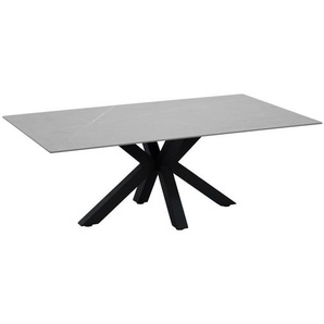 Novel Couchtisch, Grau, Schwarz, Metall, Keramik, rechteckig, eckig, Sternfuß, 70x43 cm, Wohnzimmer, Wohnzimmertische, Couchtische, Metall-Couchtische