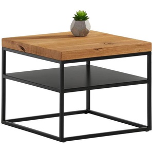 Novel Couchtisch, Holz, Metall, Eiche, massiv, quadratisch, Kufe, 50x40 cm, Wohnzimmer, Wohnzimmertische, Couchtische, Metall-Couchtische