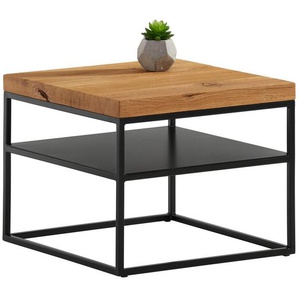 Novel Couchtisch, Holz, Metall, Eiche, massiv, quadratisch, Kufe, 50x40x50 cm, Wohnzimmer, Wohnzimmertische, Couchtische, Couchtische Metall