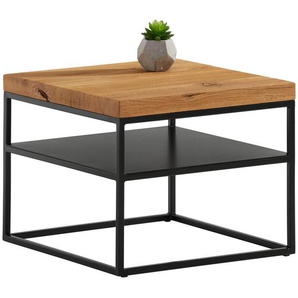 Novel Couchtisch, Holz, Metall, Eiche, massiv, quadratisch, Kufe, 50x40x50 cm, Wohnzimmer, Wohnzimmertische, Couchtische, Metall-Couchtische