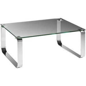 Novel Couchtisch, Klar, Chrom, Metall, Glas, rechteckig, Kufe, 70x40x110 cm, Wohnzimmer, Wohnzimmertische, Couchtische, Couchtische Glas