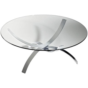 Novel Couchtisch, Chrom, Metall, Glas, rund, 105x45 cm, Wohnzimmer, Wohnzimmertische, Couchtische, Glas-Couchtische