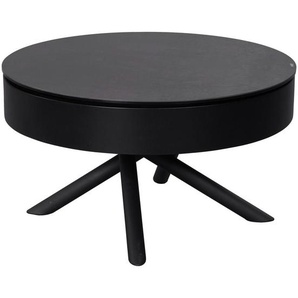 Novel Couchtisch, Schwarz, Bronze, Metall, Glas, Keramik, Holzwerkstoff, rund, Rundrohr, 73.5x42x73.5 cm, Stauraum, Wohnzimmer, Wohnzimmertische, Couchtische, Couchtische mit Stauraum