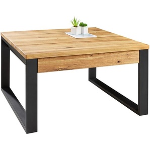 Novel Couchtisch, Schwarz, Eiche, Eiche, massiv, 1 Schubladen, quadratisch, Kufe, 75x42x75 cm, Stauraum, Wohnzimmer, Wohnzimmertische, Couchtische
