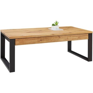 Novel Couchtisch, Schwarz, Eiche, Holz, Metall, Eiche, massiv, 1 Schublade(n) Schubladen, rechteckig, Kufe, 60x42x115 cm, Stauraum, Wohnzimmer, Wohnzimmertische, Couchtische, Couchtische Metall
