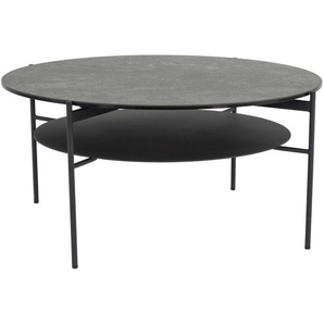Novel Couchtisch , Schwarz , Metall, Glas, Keramik , rund , Rundrohr , 85x41 cm , Wohnzimmer, Wohnzimmertische, Couchtische, Glas-Couchtische