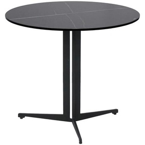 Novel Couchtisch, Schwarz, Metall, Glas, Keramik, rund, Säule, 58x50 cm, Wohnzimmer, Wohnzimmertische, Couchtische, Glas-Couchtische